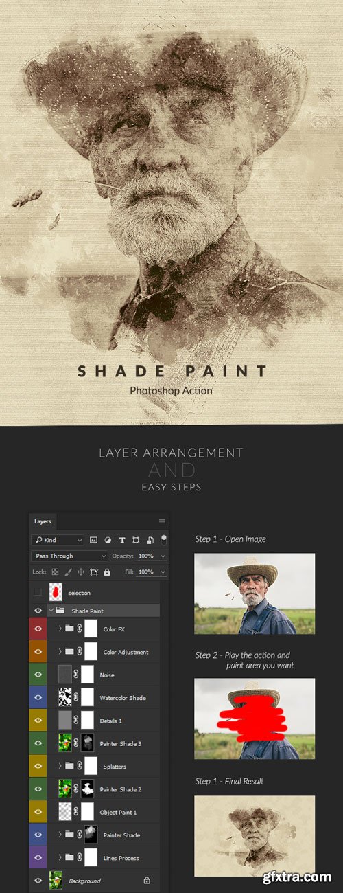 GraphicRiver - Shade Paint Photoshop Action - 18190075