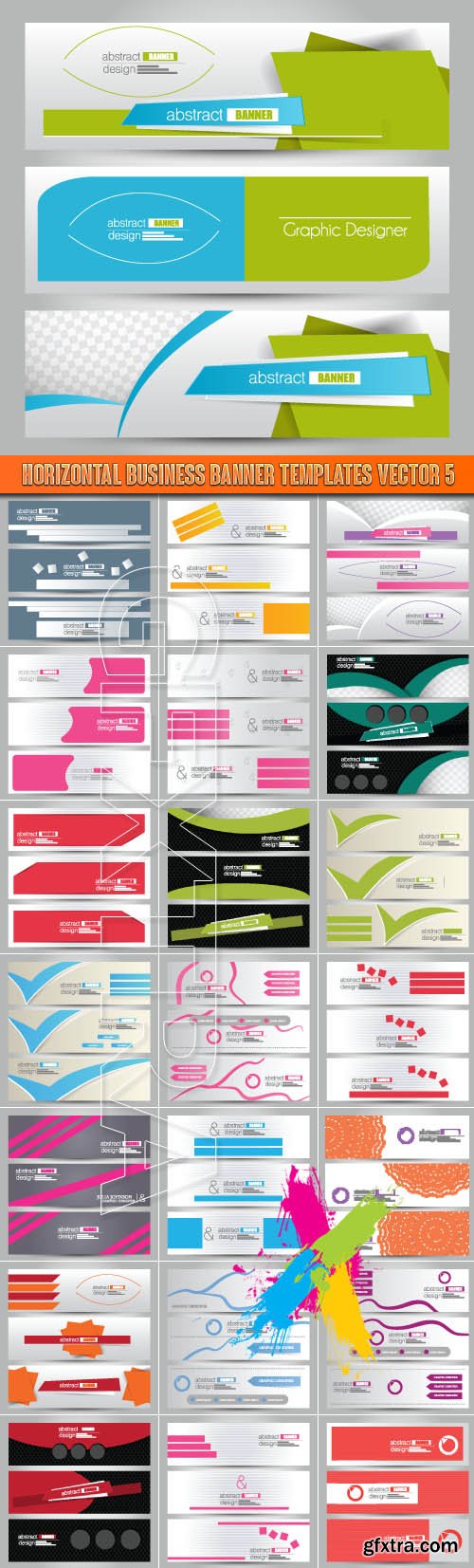 Horizontal business banner templates vector 5