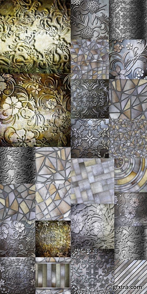 Seamless metallic tiles background 3