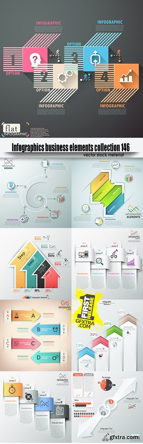 Infographics business elements collection 146