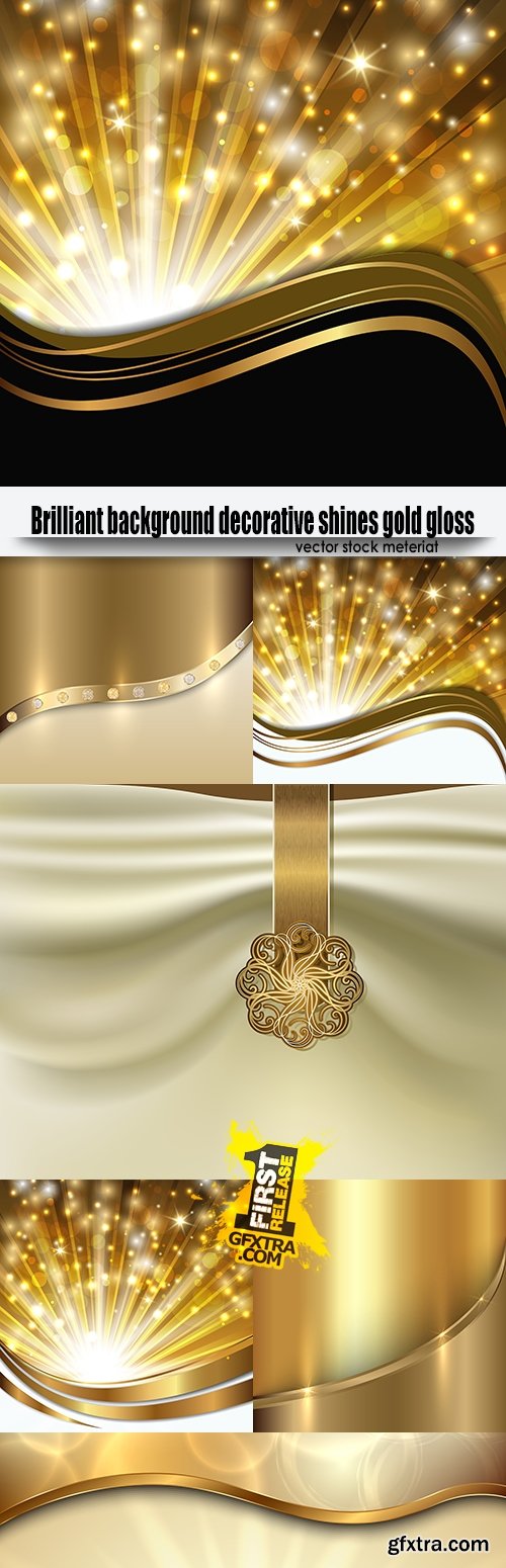 Brilliant background decorative shines gold gloss