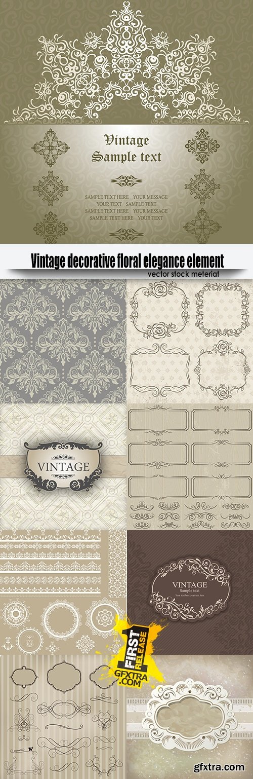 Vintage decorative floral elegance element