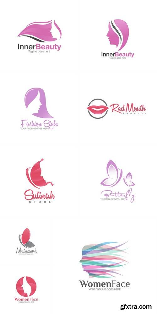 Beauty Woman Face Silhouette Logo Icon