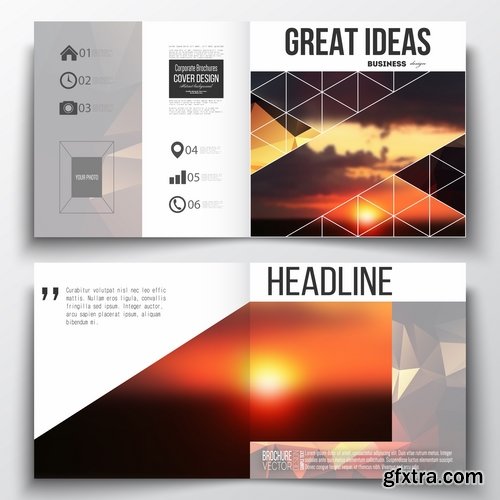 Collection book cover journal notebook flyer card business card banner vector image 10-25 EPS