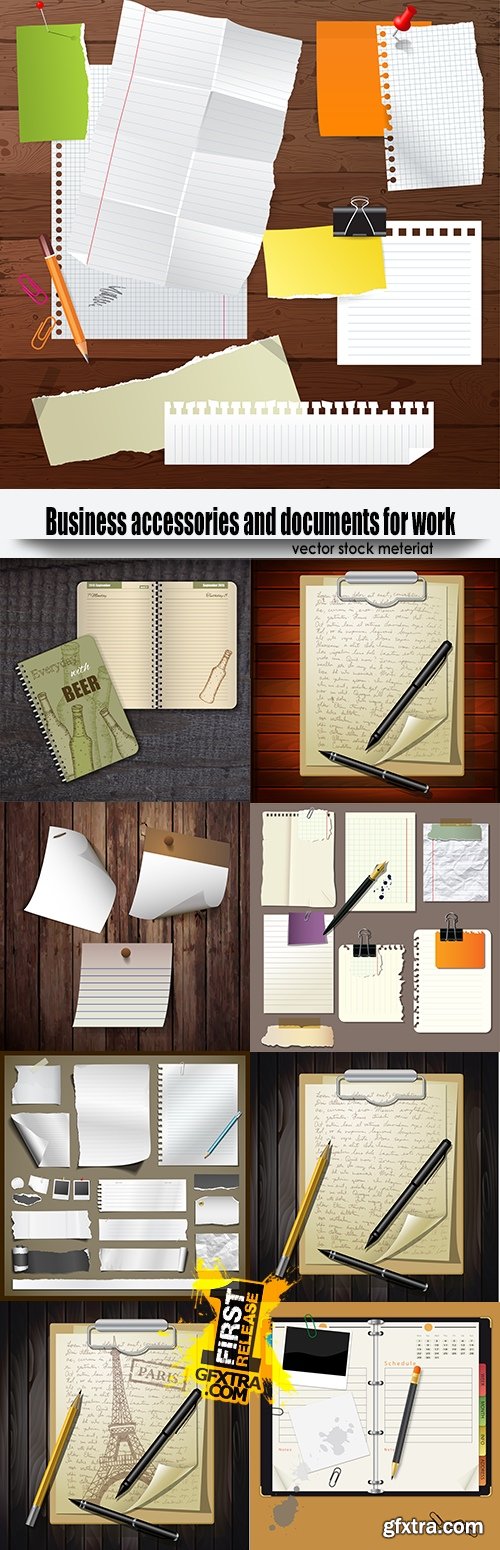 Business accessories and documents for work