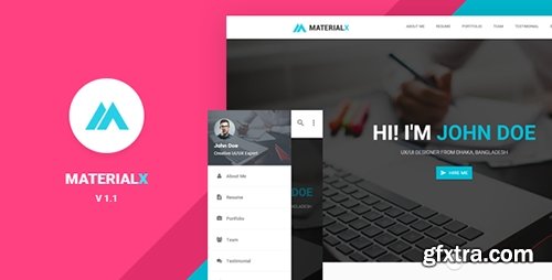 ThemeForest - MaterialX v1.1 - Material Design Personal Template - 10735301