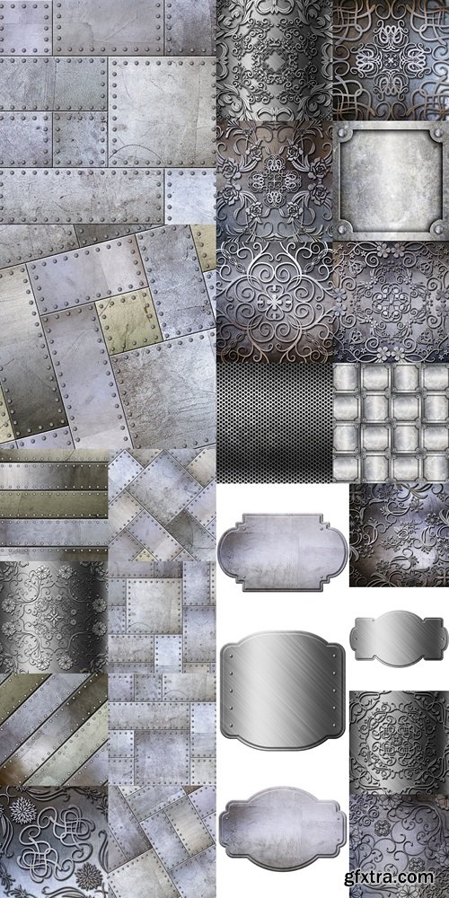 Seamless metallic tiles background 4