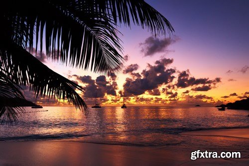 Beautiful Sunset at Seychelles Beach - 9xUHQ JPEG