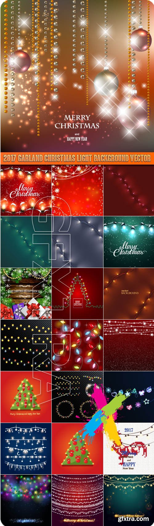 2017 garland Christmas light background vector