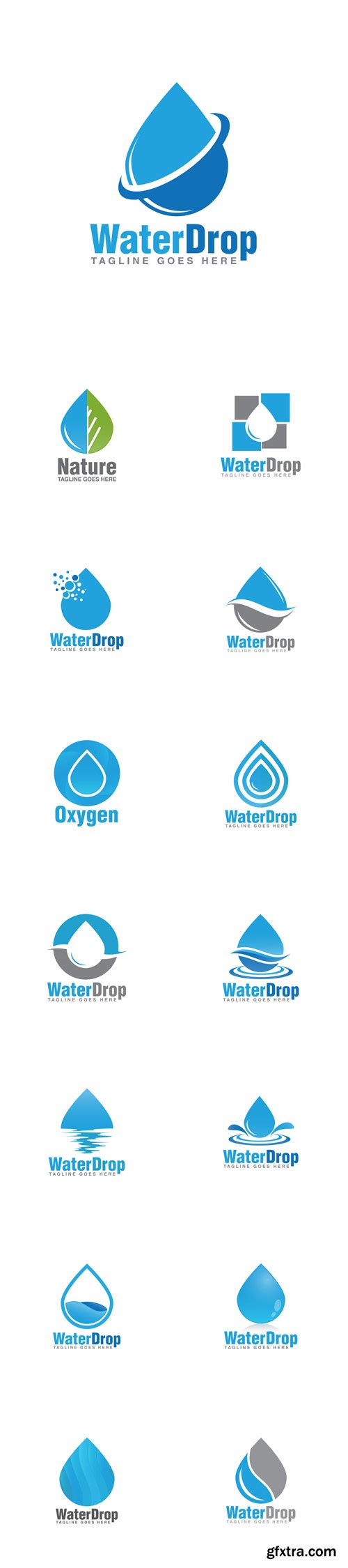 Vector Set - Water Drop Logo Icons