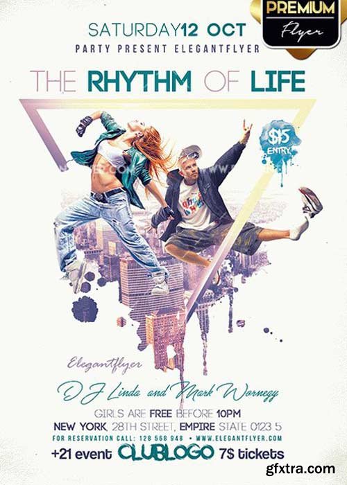 The Rhythm Of Life V1 Flyer PSD Template + Facebook Cover