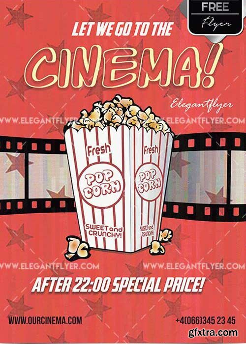 Cinema Time V5 Flyer PSD Template + Facebook cover