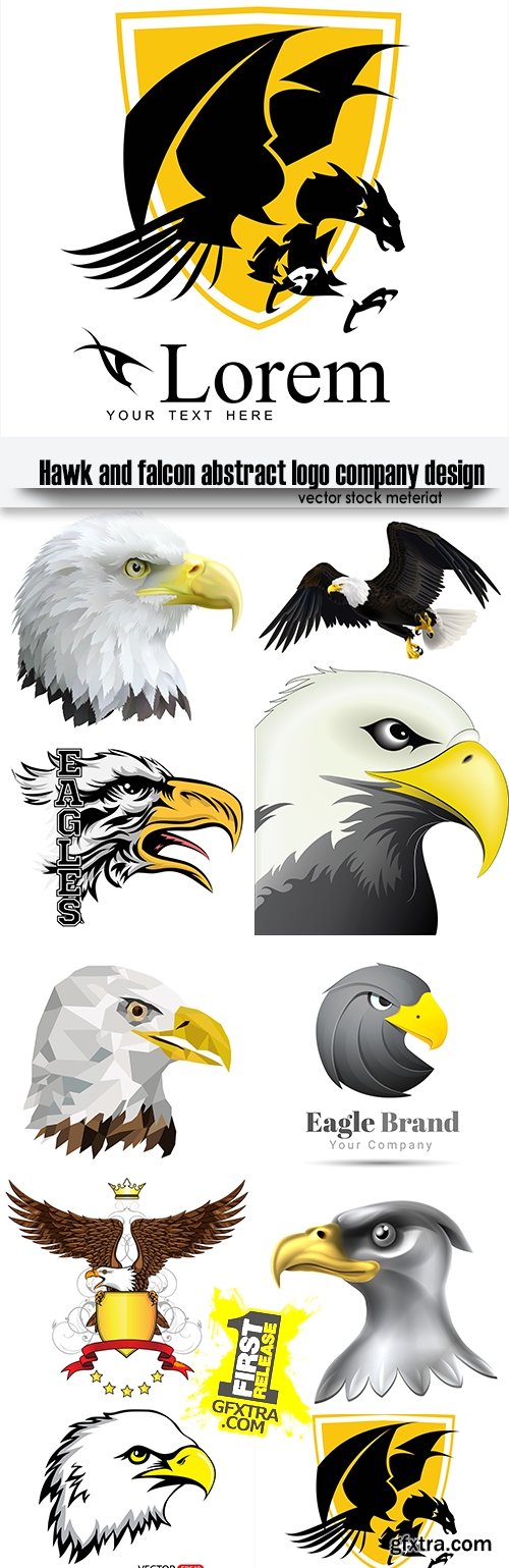 Hawk and falcon abstract logo company design