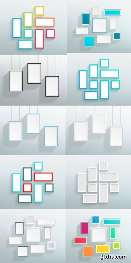 Vector Blank White Realistic Frames On a Wall Design