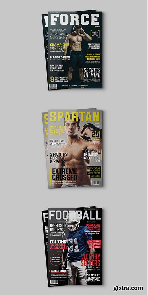 Graphicriver 3 Sport Magazine Covers 17235744