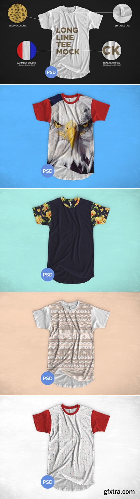 Longline T-Shirt PSD Mockups