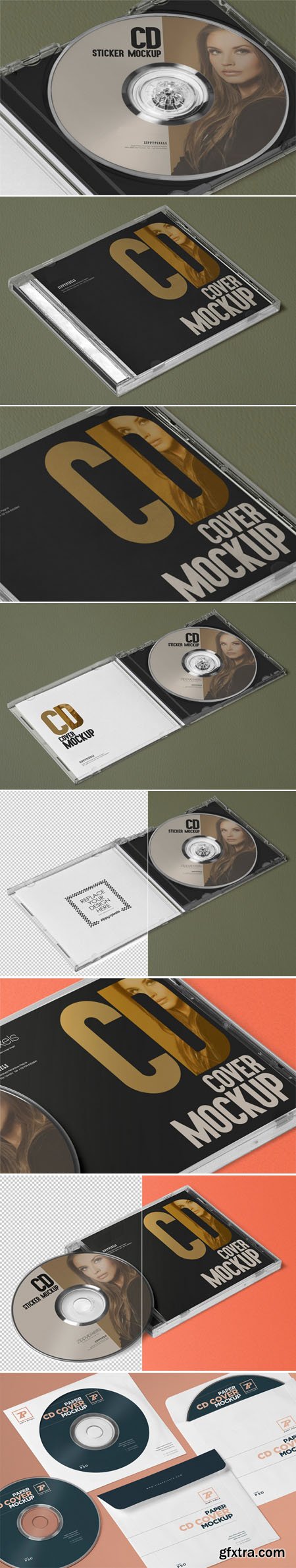 Stylish Plastic CD Case, CD Cover and Label Sticker Mockups Generator