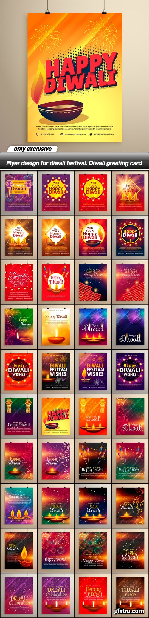 Flyer design for diwali festival. Diwali greeting card - 40 EPS