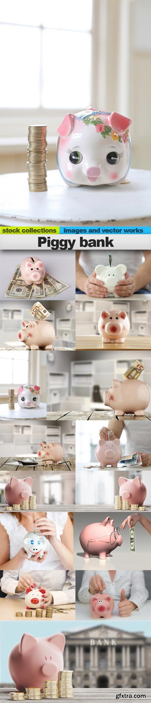 Piggy bank, 15 x UHQ JPEG