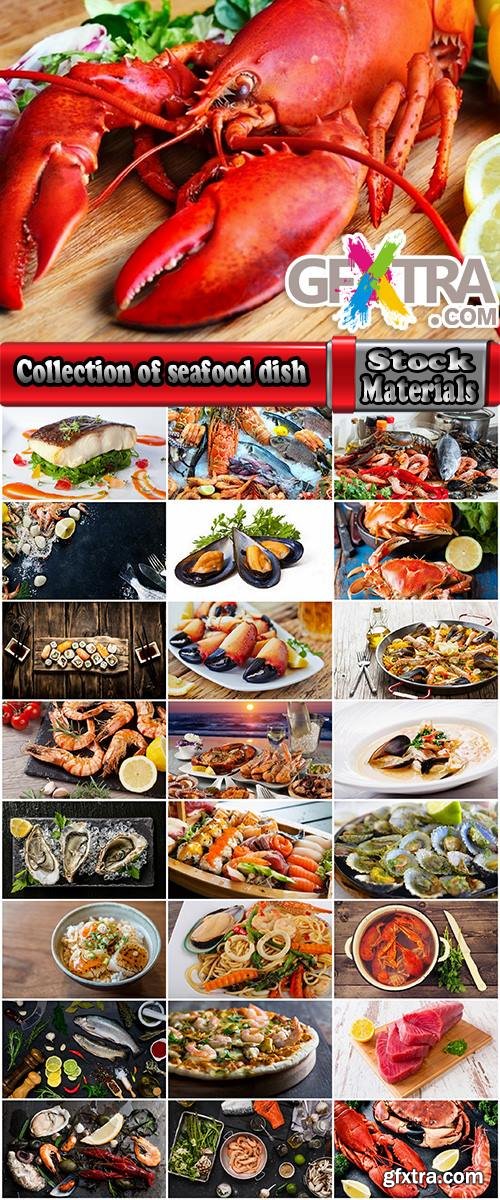 Collection of seafood dish Omar lobster shrimp cancer red fish mussel oyster 25 HQ Jpeg