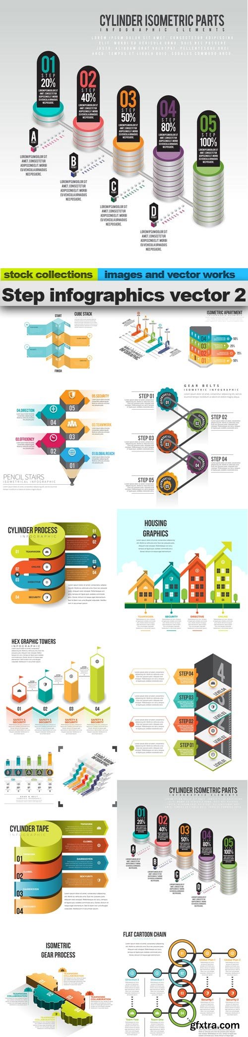 Step infographics vector 2, 15 x EPS