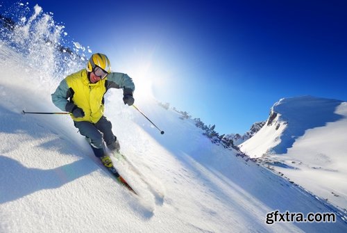 Collection mountain skier skiing slope snow snowboard winter holidays 25 HQ Jpeg