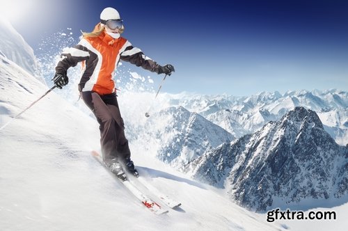 Collection mountain skier skiing slope snow snowboard winter holidays 25 HQ Jpeg