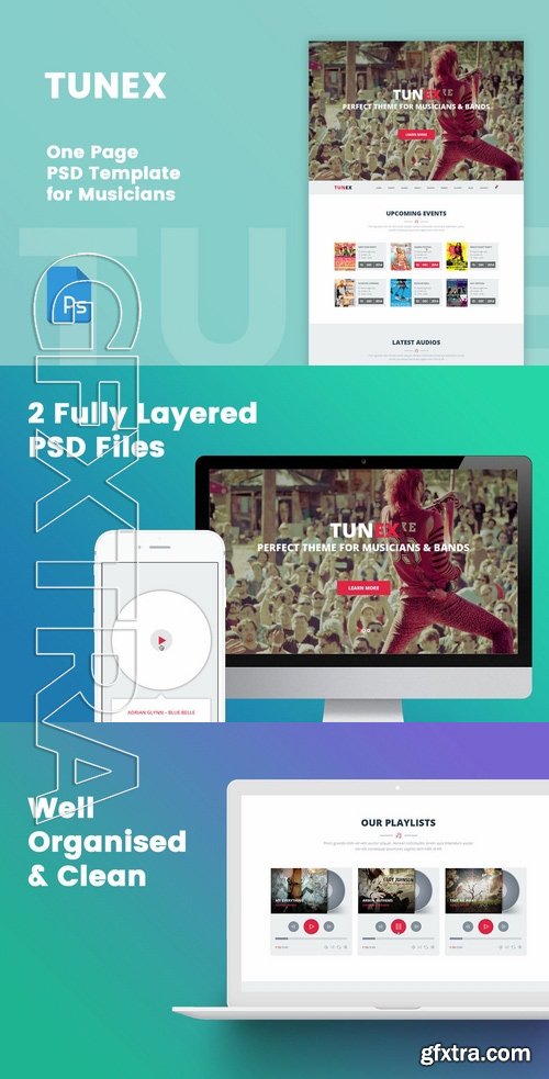 TUNEX - Music & Entertainment PSD Template