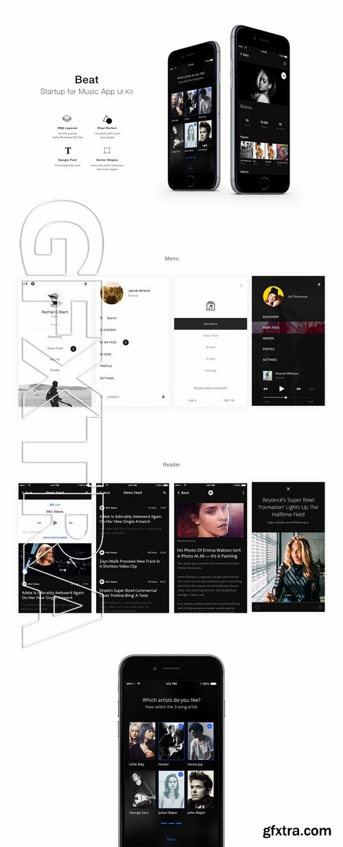 Beat Music App UI Kit