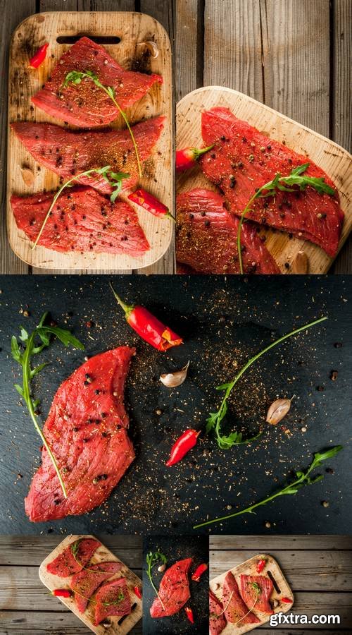 Fresh Raw Meat - Spices, Chilli and Garlic