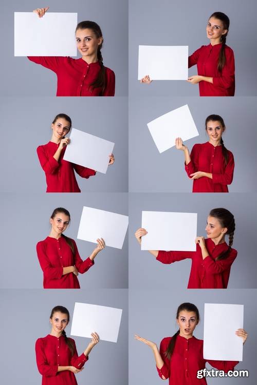 Woman Holding Blank Paper