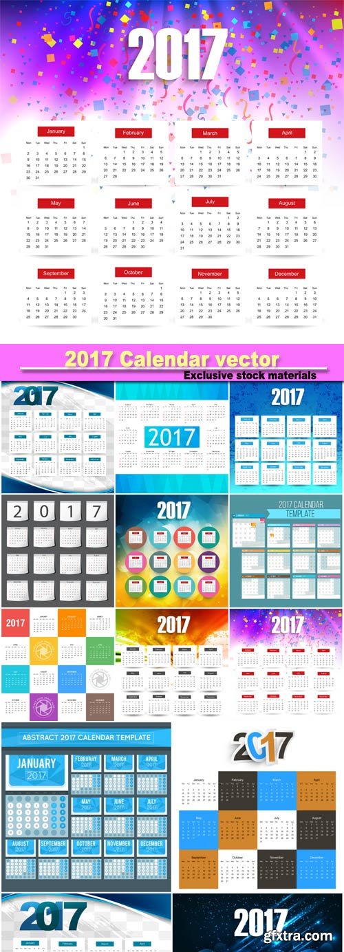 2017 Calendar vector background