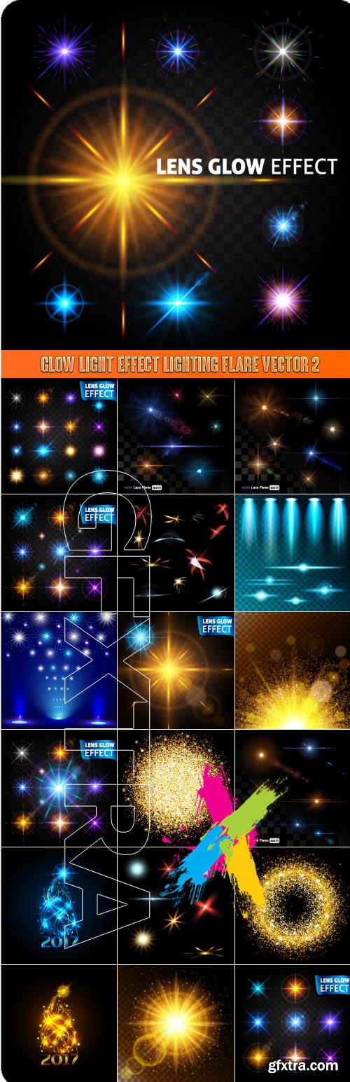 Glow light effect lighting flare vector 2