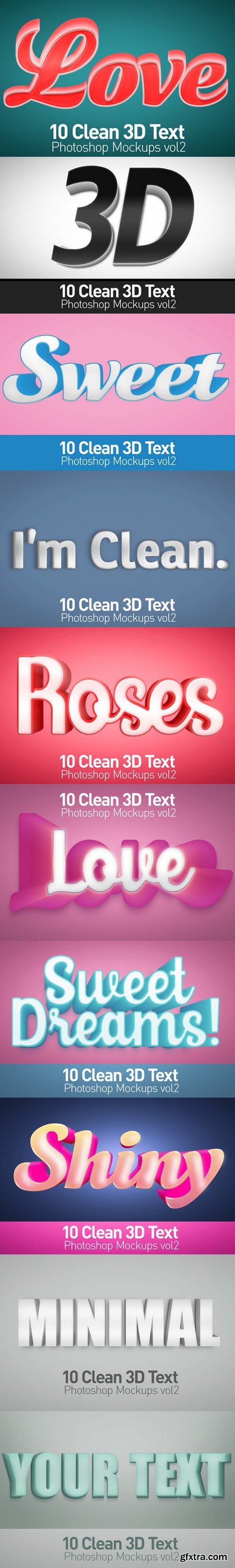 CM - Clean 3D Photoshop Text Mockups Vol2 981648