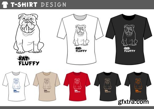 T-Shirts Art - Print Design 2 - 18xEPS - Stock Vector