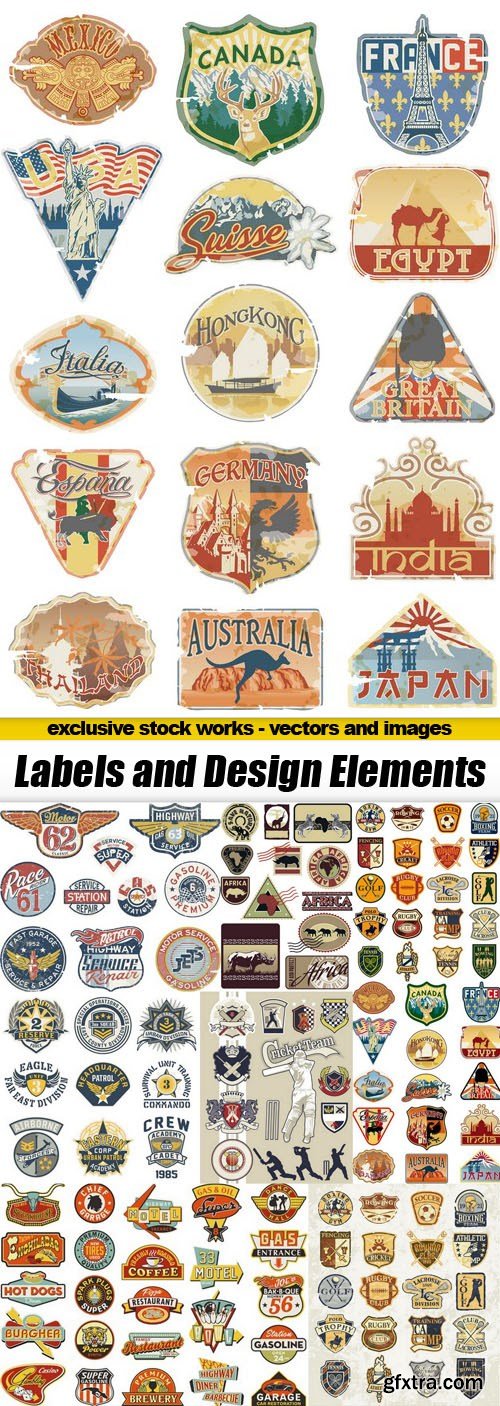 Labels and Design Elements - Vector Stock, 20xAI