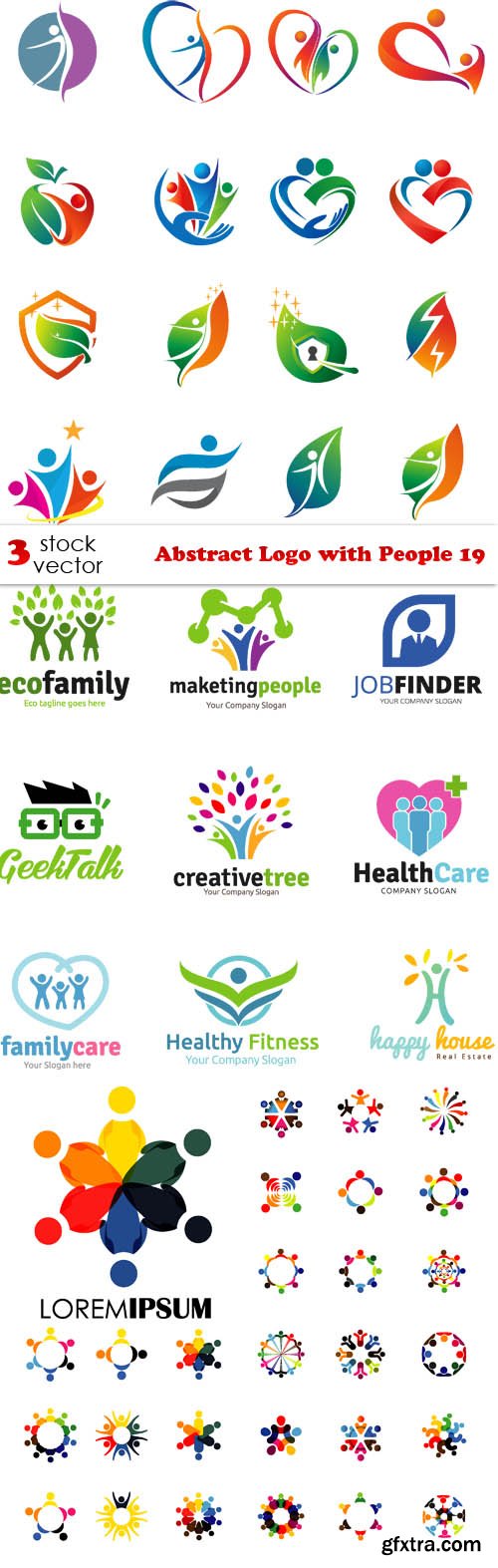 Vectors - Abstract Logo with People 19