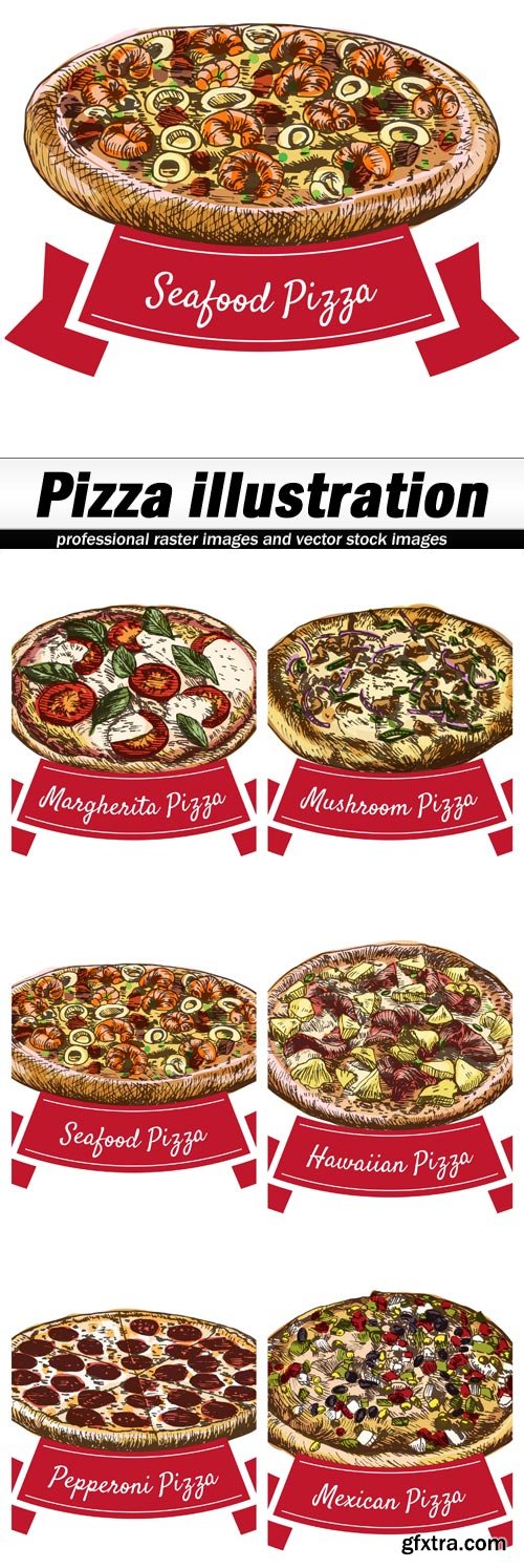 Pizza illustration - 6 EPS