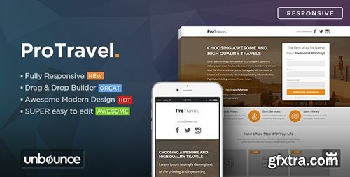 ThemeForest - ProTravel v1.0 - Travel Agency Unbounce Template - 11057046