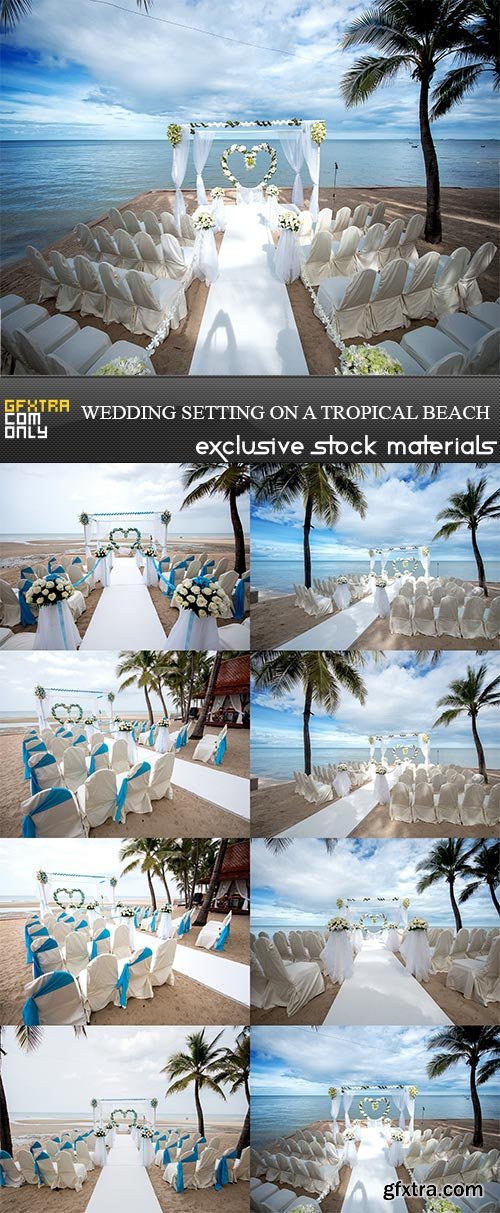 Wedding setting on a tropical beach, 8 x UHQ JPEG