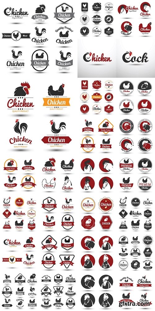 Chicken label vector