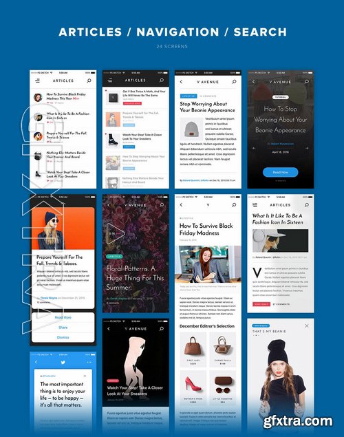 V Avenue Mobile UI Kit