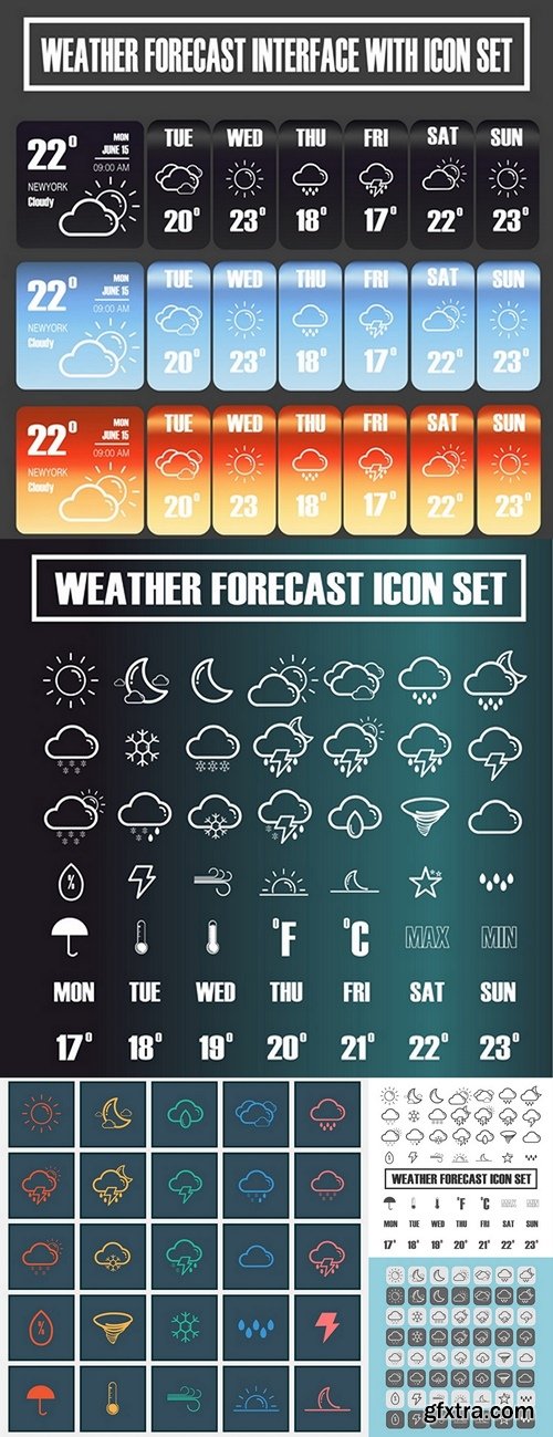 Vector of Weather Forecast icon set
