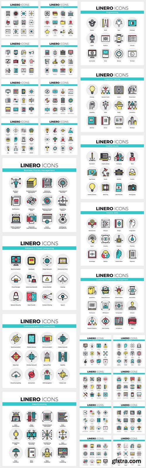 Linero Line Icons - Vector Stock, 25xEPS