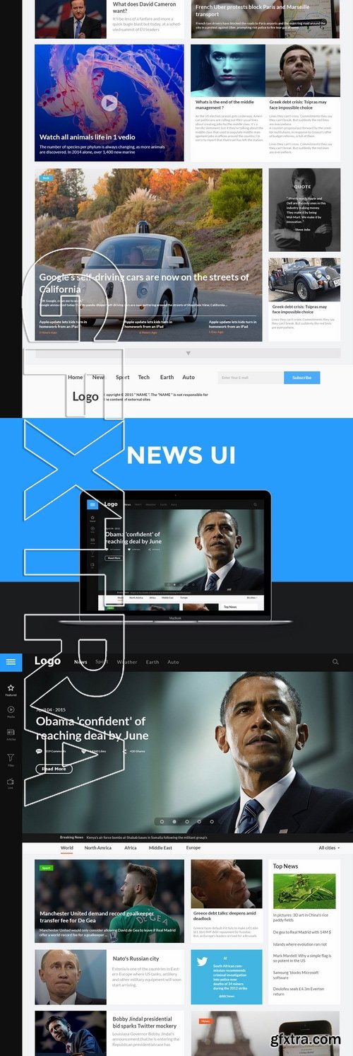 News website UI