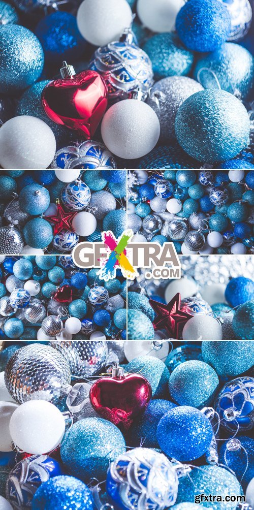 Stock Photo - Blue Christmas Decorations 2