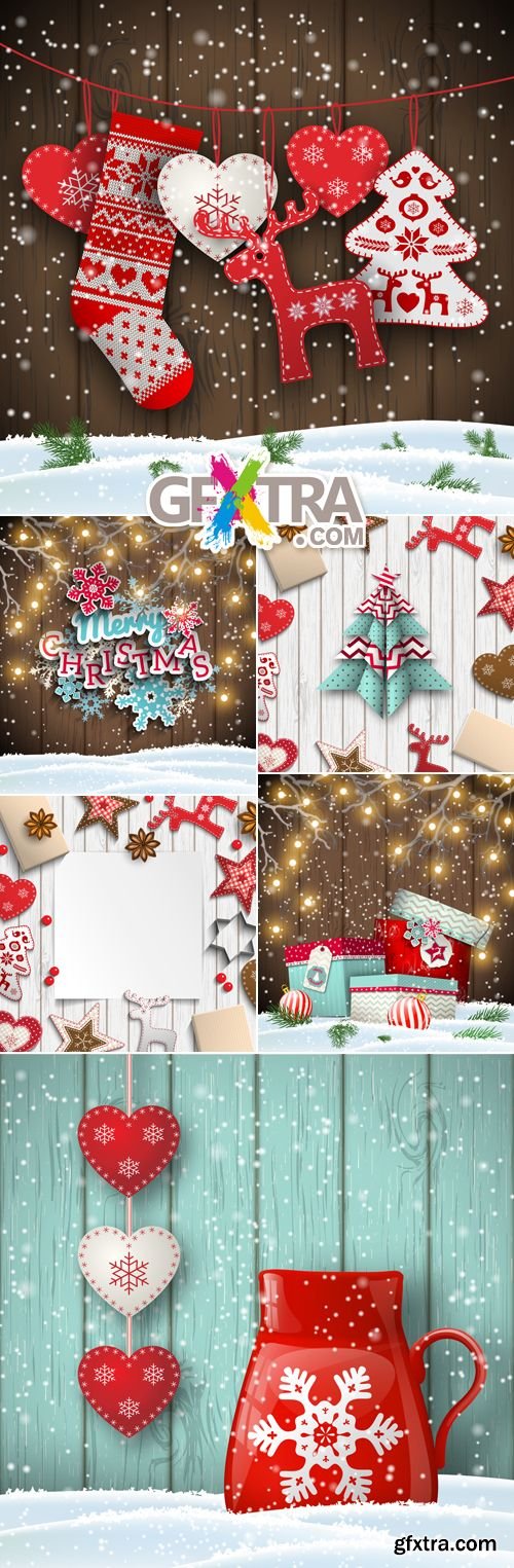 Cute Christmas Cards Vector 2