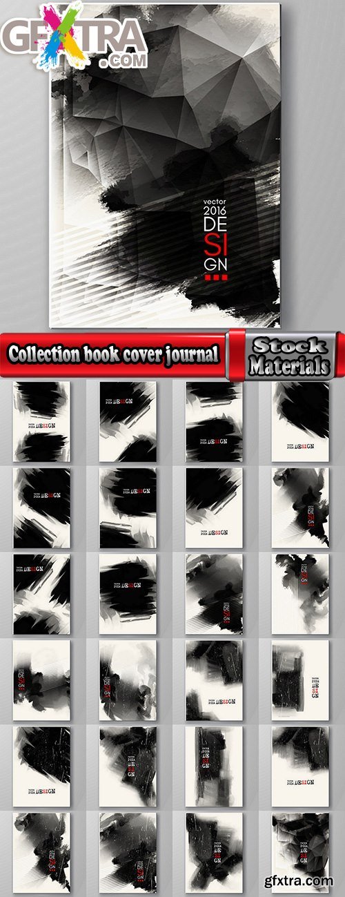 Collection book cover journal notebook flyer card business card banner vector image 15-25 EPS