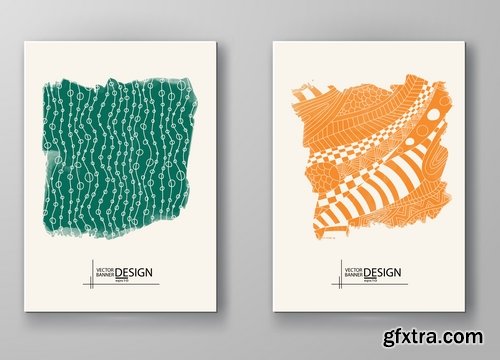 Collection book cover journal notebook flyer card business card banner vector image 16-25 EPS