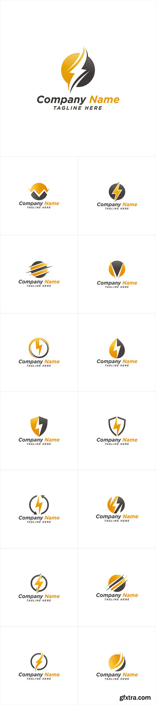 Vector Set - Electric Energy Power Logo Design